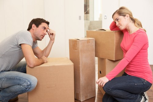 Carefully packed boxes and furniture for local moving