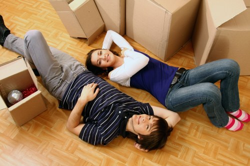 Professional team handling a compact house move
